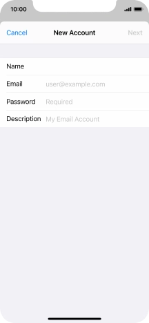 Press Email and key in your email address.