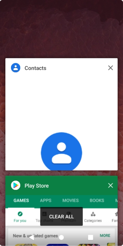 To end one running application, slide your finger right on the required application.