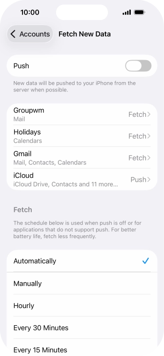 If you turn off the function, press the required setting.