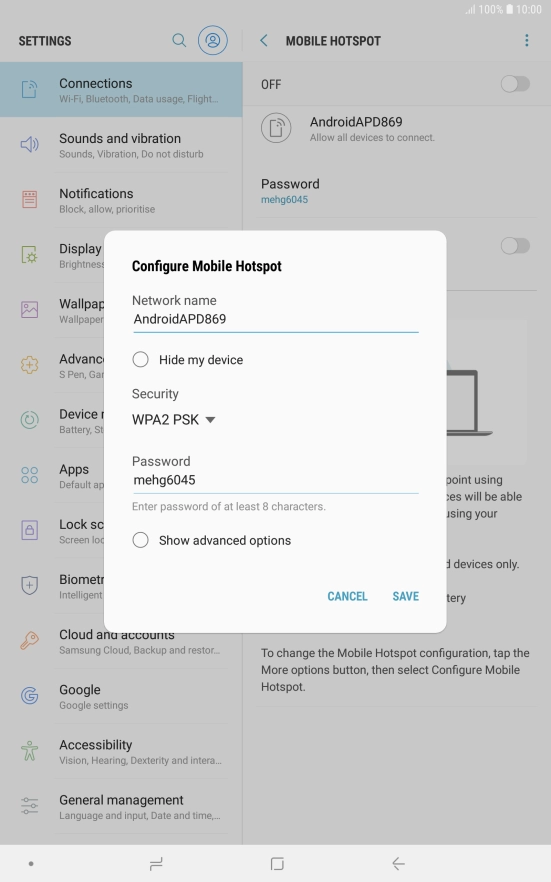 Press the field below 