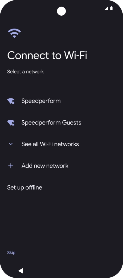 Press the required Wi-Fi network.