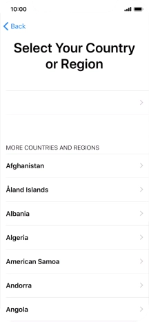 Press the required country or area.