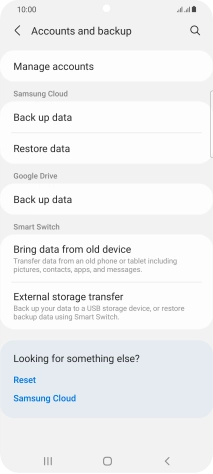 Press Manage accounts.