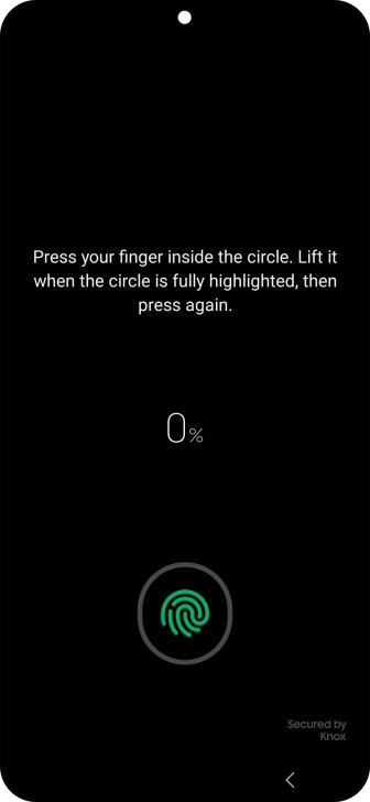 Follow the instructions on the screen to create the phone lock code using your fingerprint.