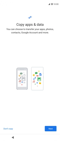 You can transfer the contents of another phone to your phone when it's activated for the first time and after a factory reset. When this screen is displayed, your phone is ready to transfer contents from another phone.