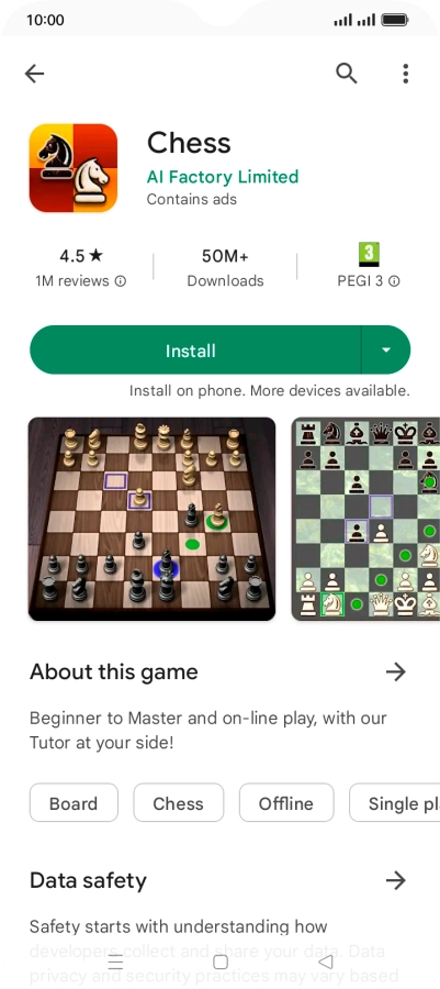 Press Install and follow the instructions on the screen to install the app.