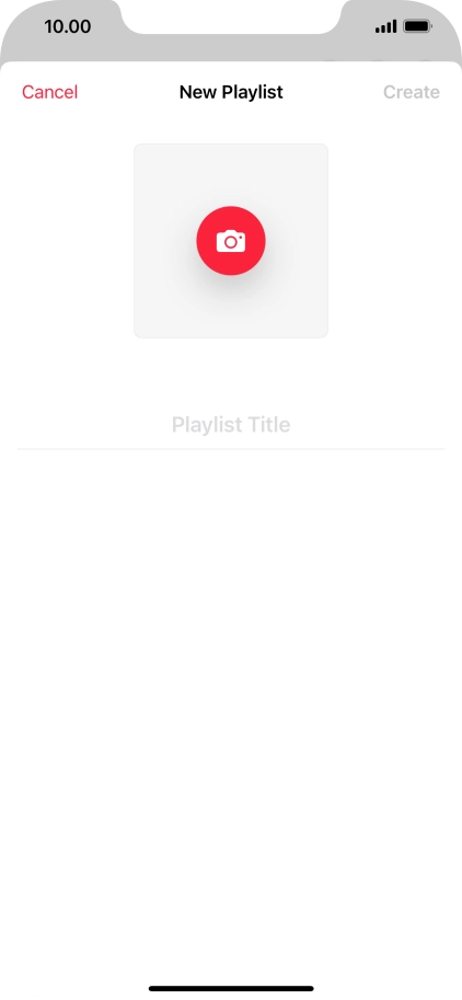 Press the text input field and key in a name for the playlist.