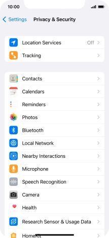 Press Location Services.