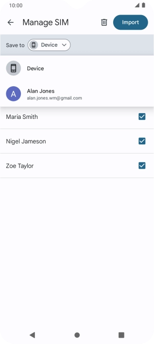 Press the required Google account.