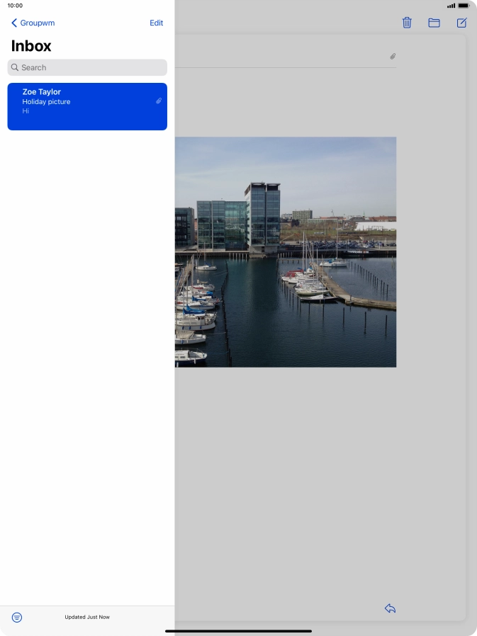 Press the new email message icon.