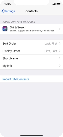 Press Import SIM Contacts.