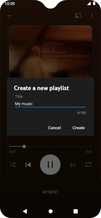 Key in a name for the playlist and press Create.
