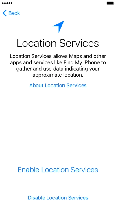Press Enable Location Services to turn on the function.