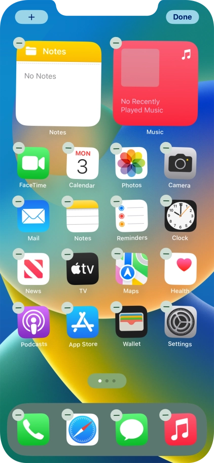 Press the home screen icon.