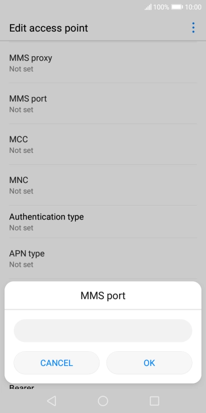 Key in 8080 and press OK.