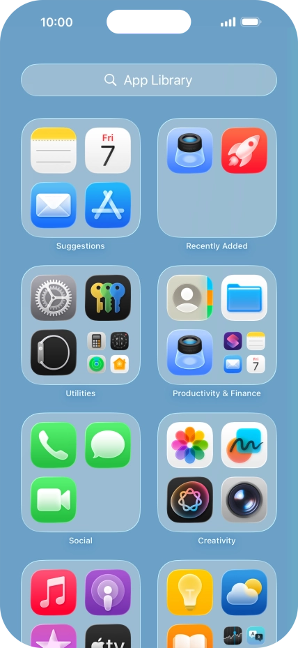 Press the required app.