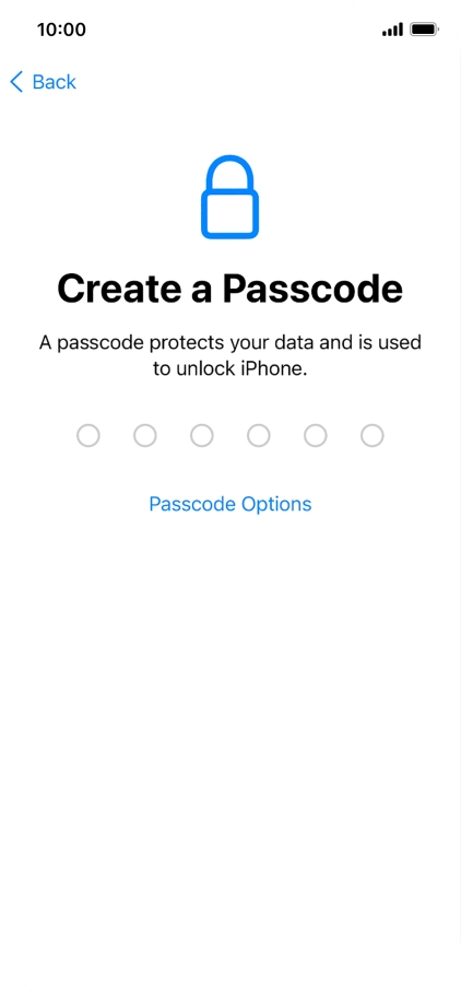 Press Passcode Options.