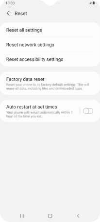 Press Factory data reset.