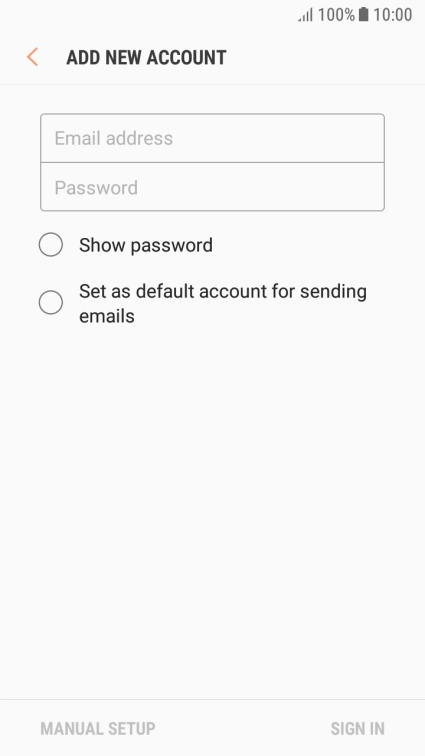 Press Email address and key in your email address.