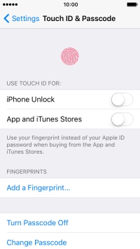 Press Turn Passcode Off and key in the phone lock code.