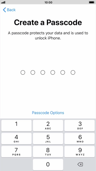 Press Passcode Options.