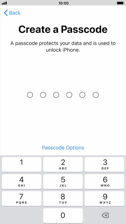 Press Passcode Options.