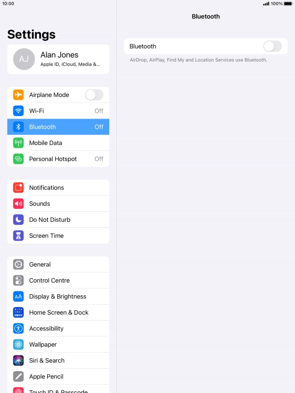 Press the indicator next to 