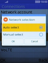 If you want to select a network automatically, select Auto select.
