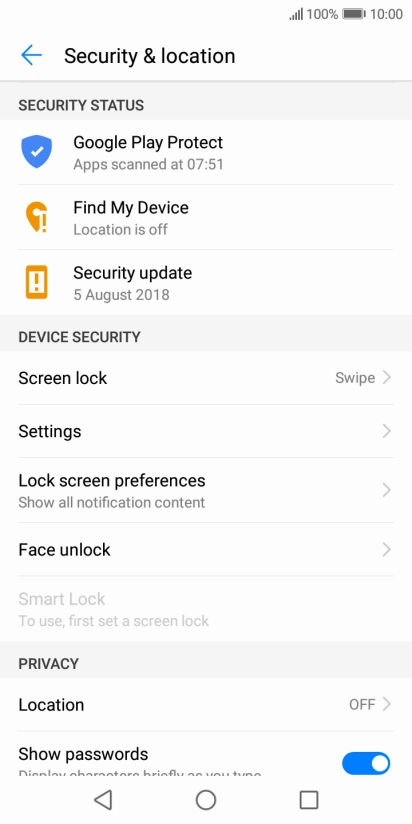 Press Screen lock.