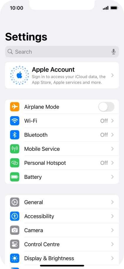 Press Apple Account.