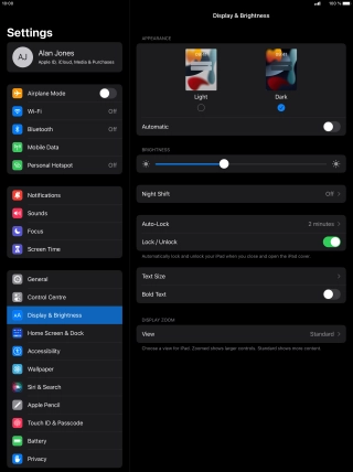 Press the indicator next to 