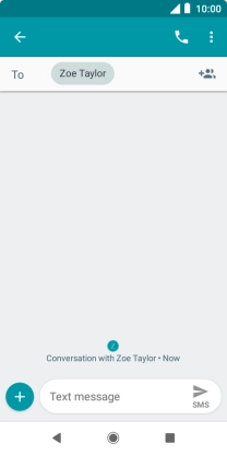 Press the text input field and write the text for your text message.