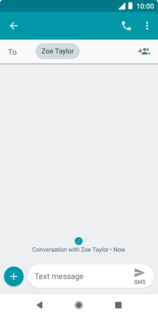 Press the text input field and write the text for your text message.