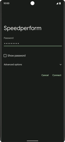 Key in the password for the Wi-Fi network and press Connect.