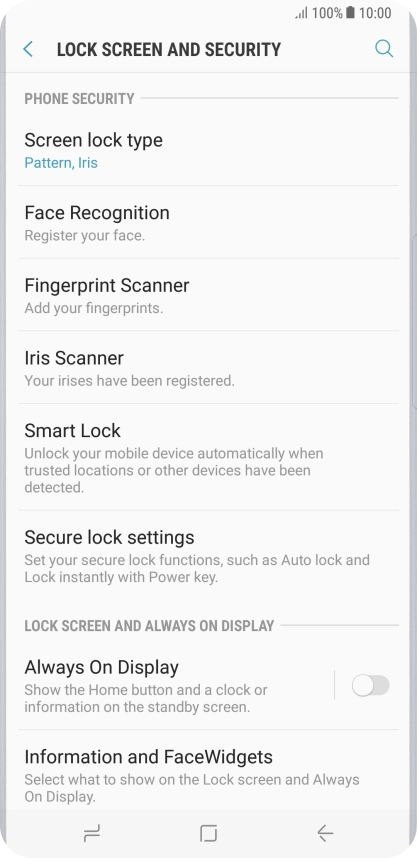 Press Screen lock type and key in the current phone lock code.