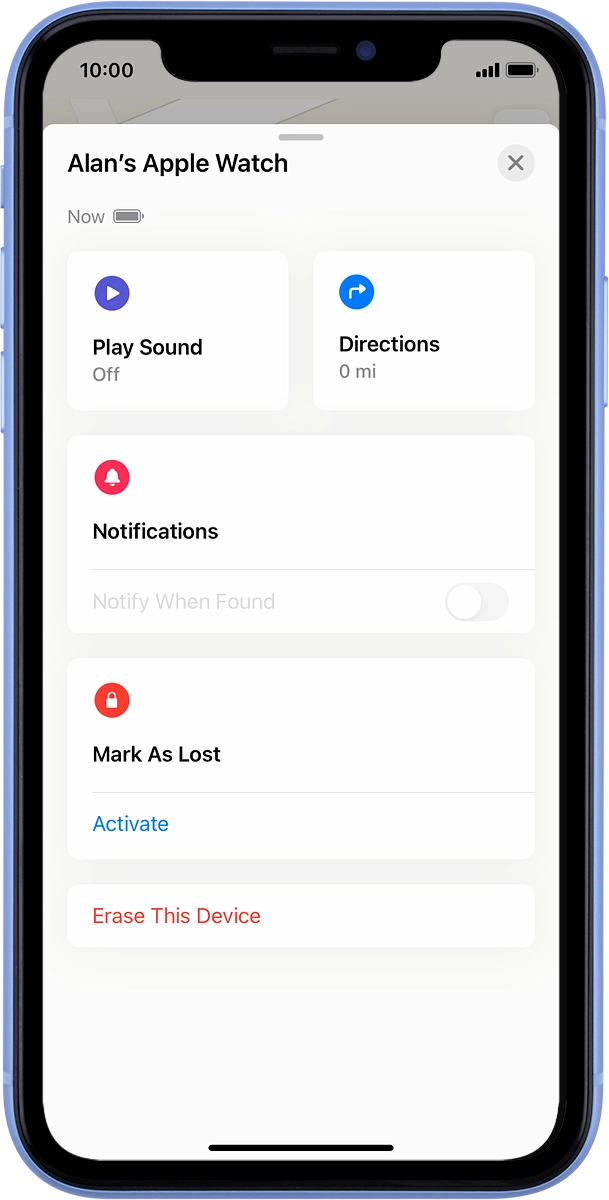 On your phone: Press Play Sound.
