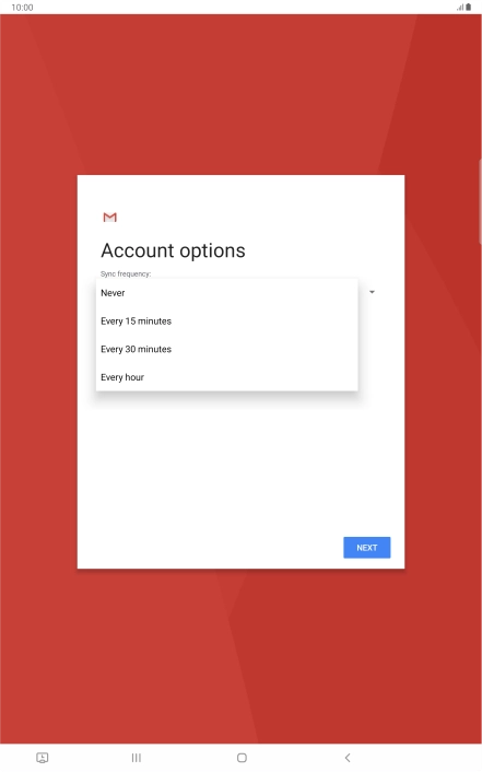 Press the required setting.
