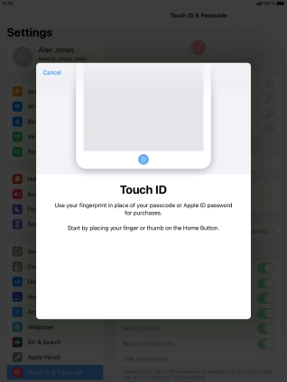 Press follow screen instructions. If you haven't previously selected a lock code, key in a code of your own choice twice.