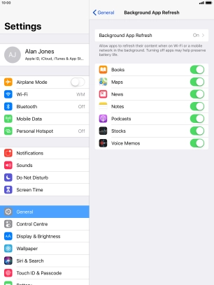 Press Background App Refresh.