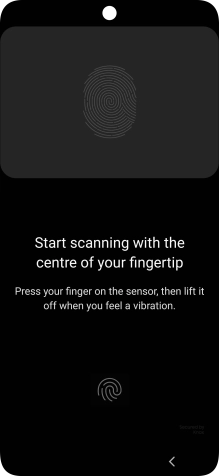 Follow the instructions on the screen to create the phone lock code using your fingerprint.