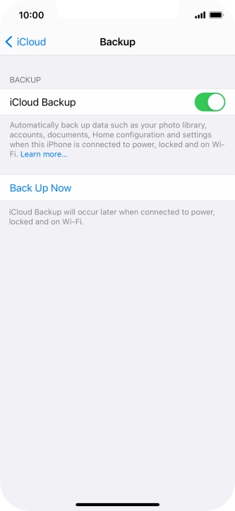 Press Back Up Now and wait while the phone memory is backed up.