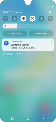 Press Tap for other USB options..