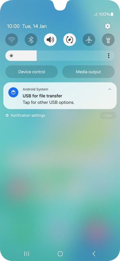Press Tap for other USB options..