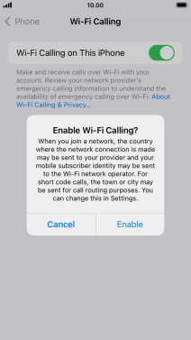If you turn on the function, press Enable.