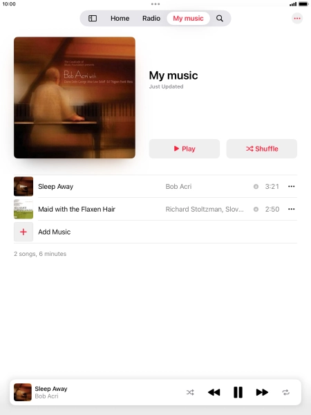 Press the song title.