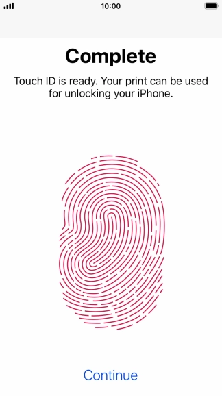 Press Continue. If you haven't previously selected a phone lock code, key in a code of your own choice twice.