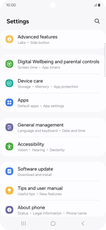 Press Software update.