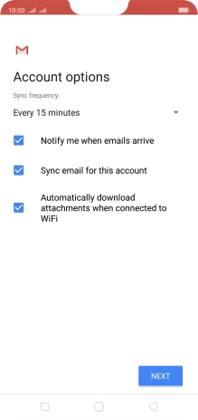 If this screen is displayed, you email account has been recognised and set up automatically. Follow the instructions on the screen to key in more information and finish setting up your phone.