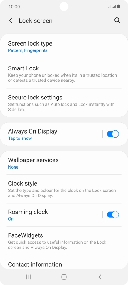 Press Screen lock type and key in the additional phone lock code you created earlier.