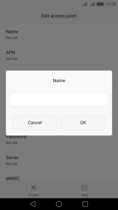 Key in Vodafone Internet and press OK.